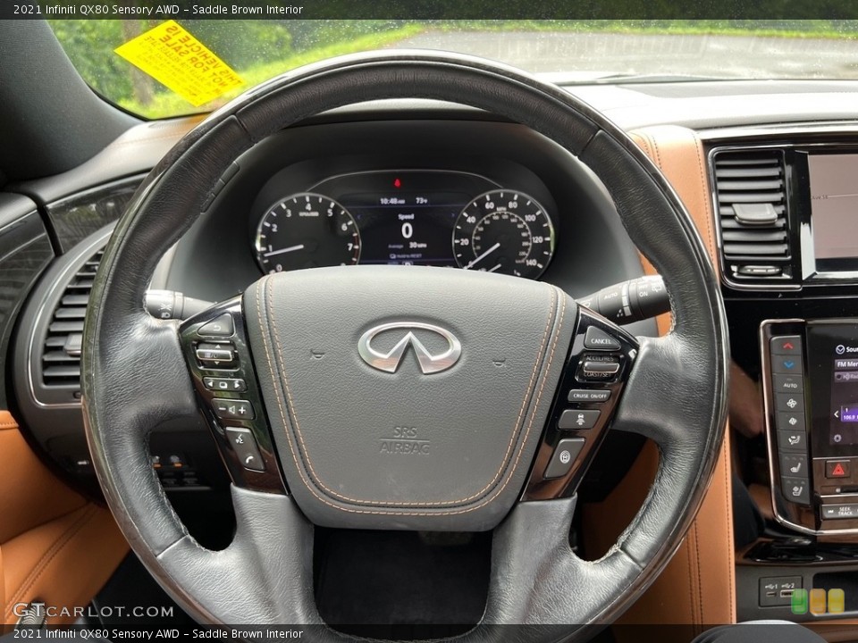 Saddle Brown Interior Steering Wheel for the 2021 Infiniti QX80 Sensory AWD #146154198