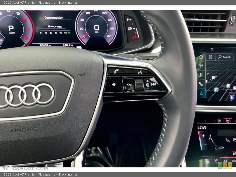 Black Interior Steering Wheel for the 2019 Audi A7 Premium Plus quattro #146159403