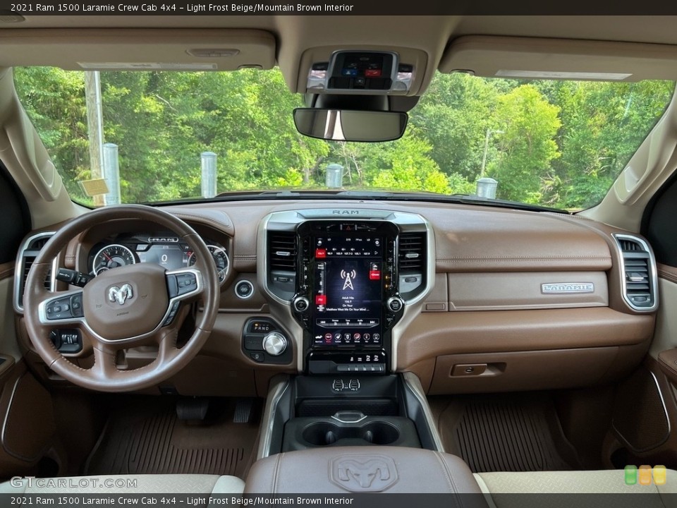 Light Frost Beige/Mountain Brown Interior Dashboard for the 2021 Ram 1500 Laramie Crew Cab 4x4 #146159580