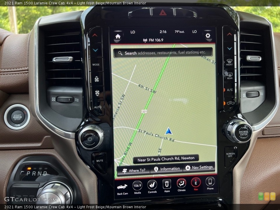 Light Frost Beige/Mountain Brown Interior Navigation for the 2021 Ram 1500 Laramie Crew Cab 4x4 #146159700