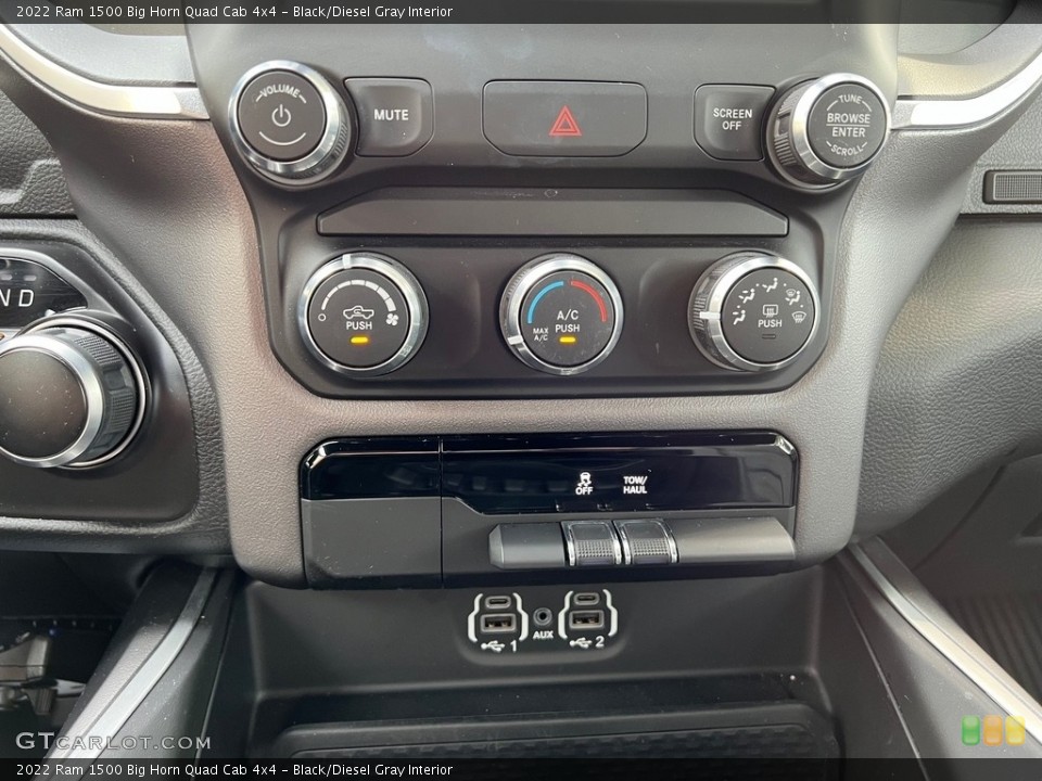 Black/Diesel Gray Interior Controls for the 2022 Ram 1500 Big Horn Quad Cab 4x4 #146161914