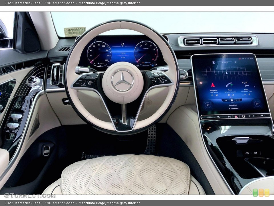 Macchiato Beige/Magma gray Interior Dashboard for the 2022 Mercedes-Benz S 580 4Matic Sedan #146164818