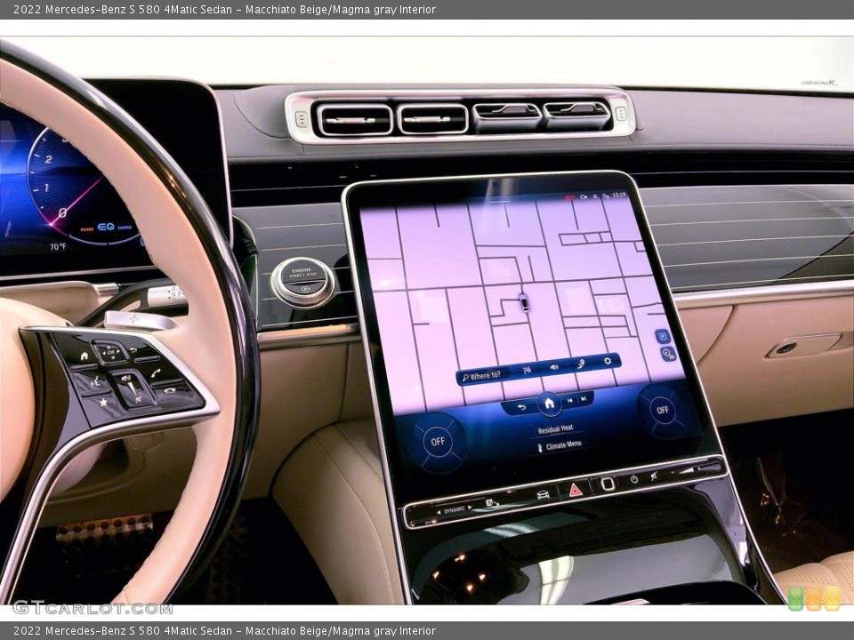 Macchiato Beige/Magma gray Interior Dashboard for the 2022 Mercedes-Benz S 580 4Matic Sedan #146164842
