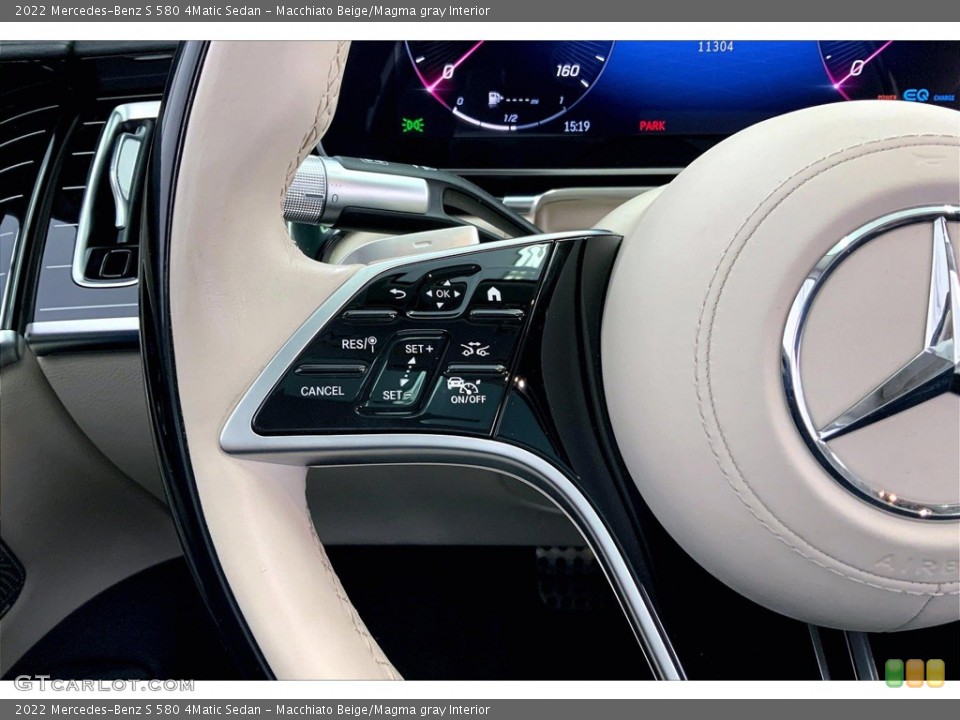 Macchiato Beige/Magma gray Interior Steering Wheel for the 2022 Mercedes-Benz S 580 4Matic Sedan #146165310