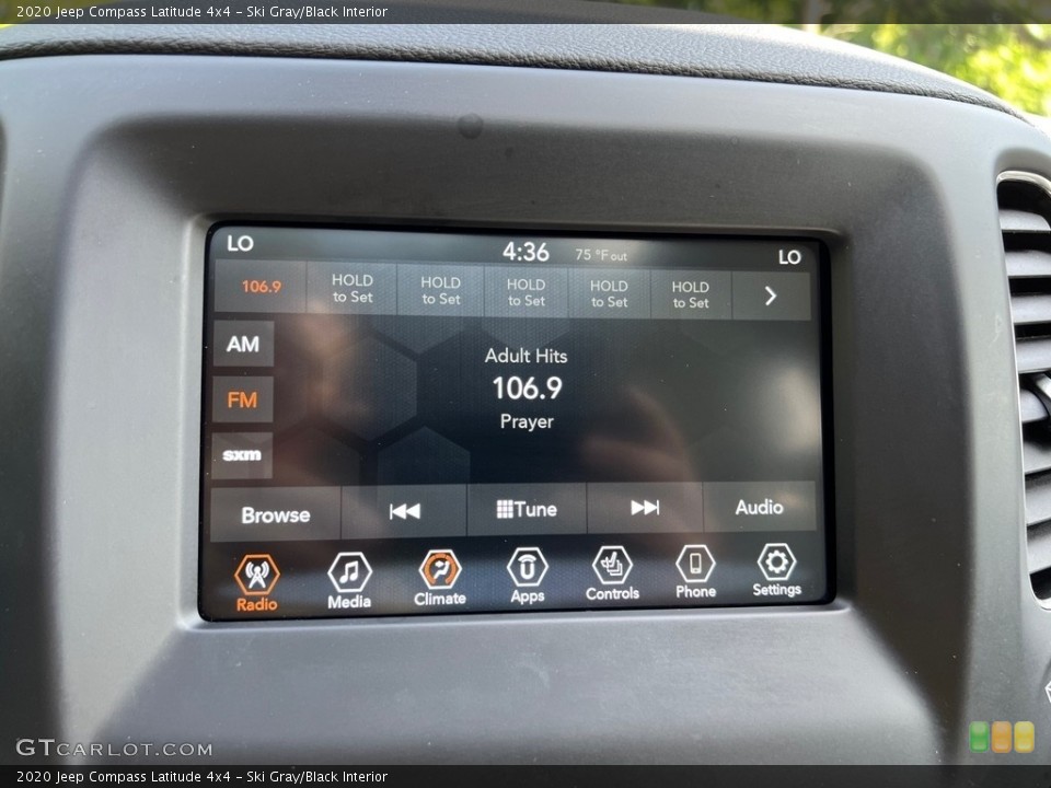 Ski Gray/Black Interior Controls for the 2020 Jeep Compass Latitude 4x4 #146167176