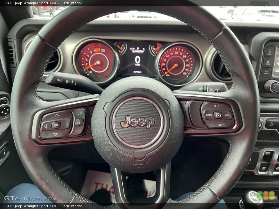 Black Interior Steering Wheel for the 2018 Jeep Wrangler Sport 4x4 #146167944