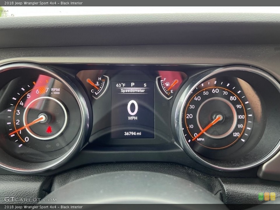 Black Interior Gauges for the 2018 Jeep Wrangler Sport 4x4 #146167968