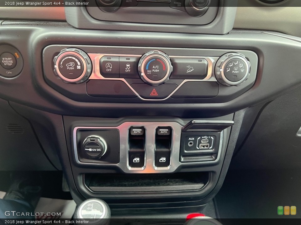 Black Interior Controls for the 2018 Jeep Wrangler Sport 4x4 #146168031