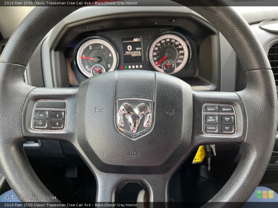 Black/Diesel Gray Interior Steering Wheel for the 2019 Ram 1500 Classic Tradesman Crew Cab 4x4 #146171250