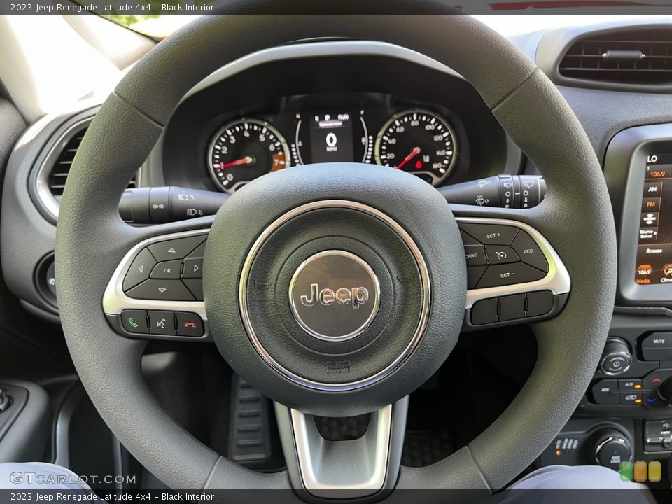 Black Interior Steering Wheel for the 2023 Jeep Renegade Latitude 4x4 #146171961