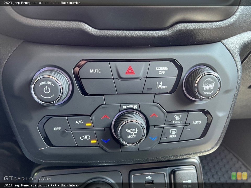 Black Interior Controls for the 2023 Jeep Renegade Latitude 4x4 #146172135