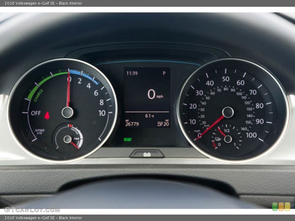 Black Interior Gauges for the 2016 Volkswagen e-Golf SE #146172531