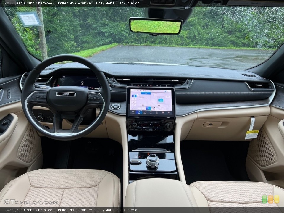 Wicker Beige/Global Black Interior Dashboard for the 2023 Jeep Grand Cherokee L Limited 4x4 #146172798