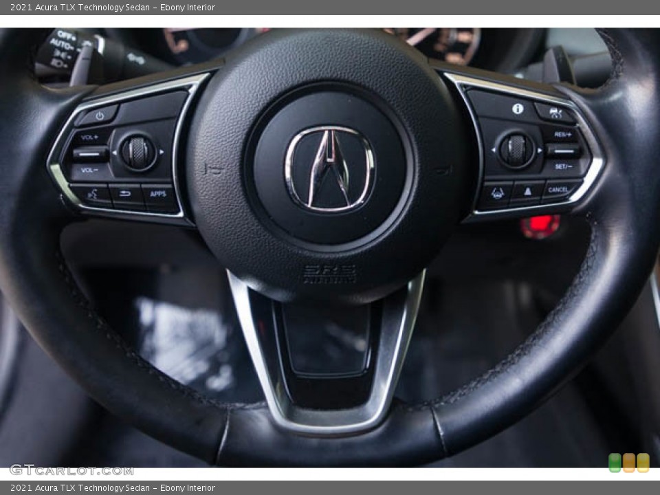 Ebony Interior Steering Wheel for the 2021 Acura TLX Technology Sedan #146173596