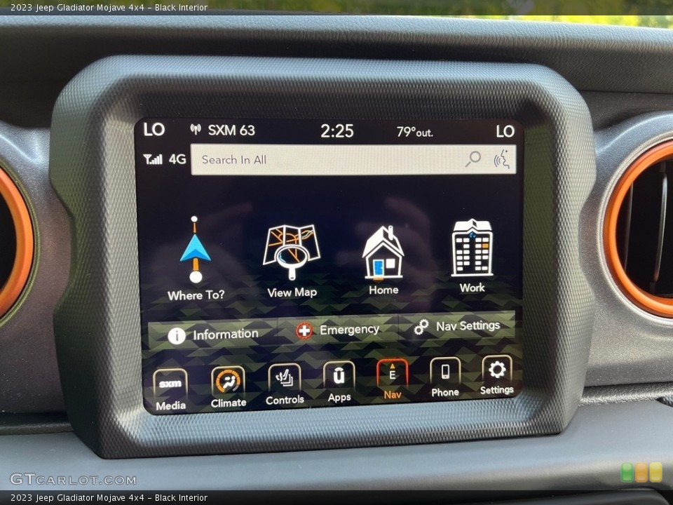 Black Interior Controls for the 2023 Jeep Gladiator Mojave 4x4 #146179413
