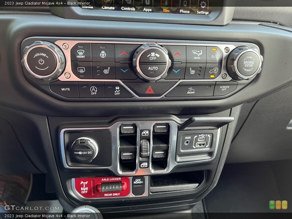 Black Interior Controls for the 2023 Jeep Gladiator Mojave 4x4 #146179524