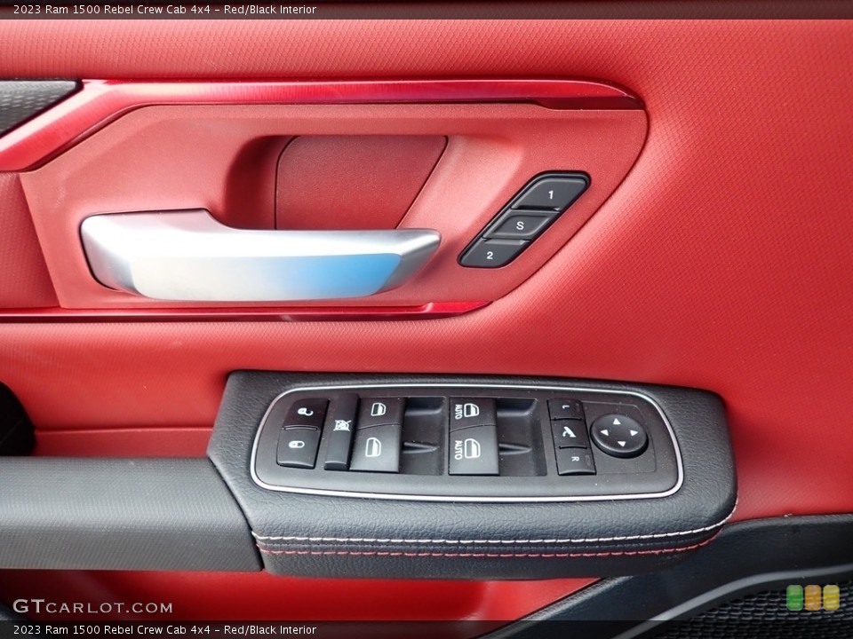 Red/Black Interior Door Panel for the 2023 Ram 1500 Rebel Crew Cab 4x4 #146179542