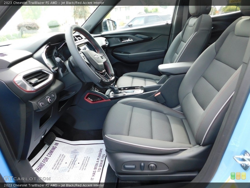 Jet Black/Red Accent Interior Front Seat for the 2023 Chevrolet TrailBlazer RS AWD #146180460