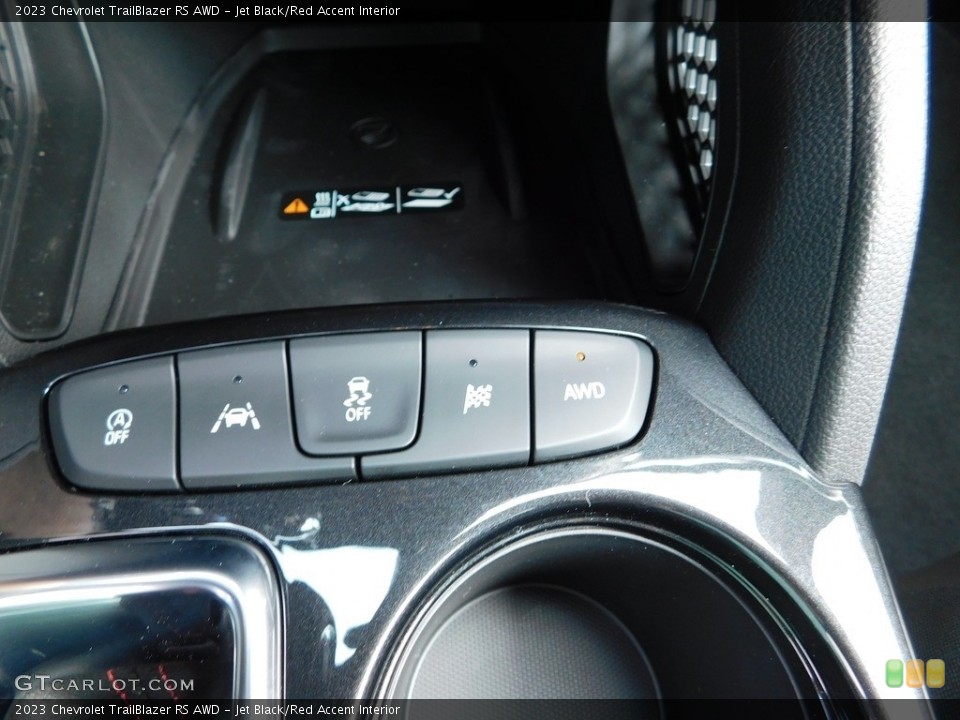 Jet Black/Red Accent Interior Controls for the 2023 Chevrolet TrailBlazer RS AWD #146180835