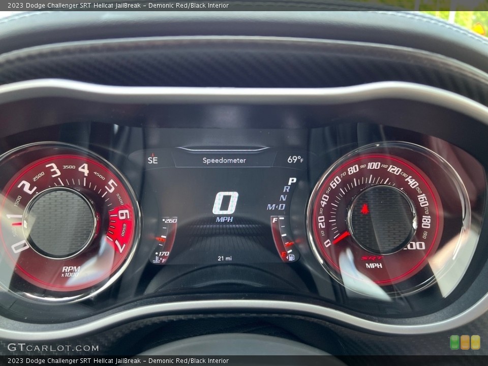 Demonic Red/Black Interior Gauges for the 2023 Dodge Challenger SRT Hellcat JailBreak #146187801