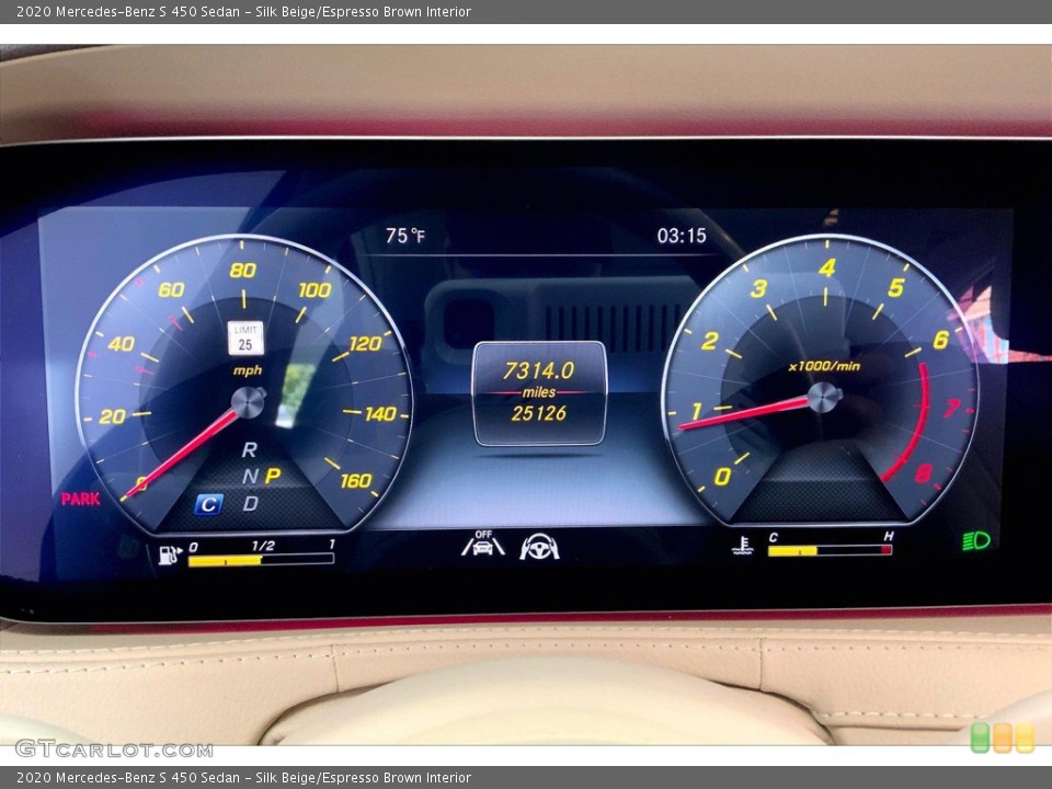 Silk Beige/Espresso Brown Interior Gauges for the 2020 Mercedes-Benz S 450 Sedan #146187984