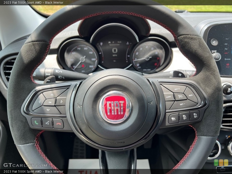 Black Interior Steering Wheel for the 2023 Fiat 500X Sport AWD #146189236