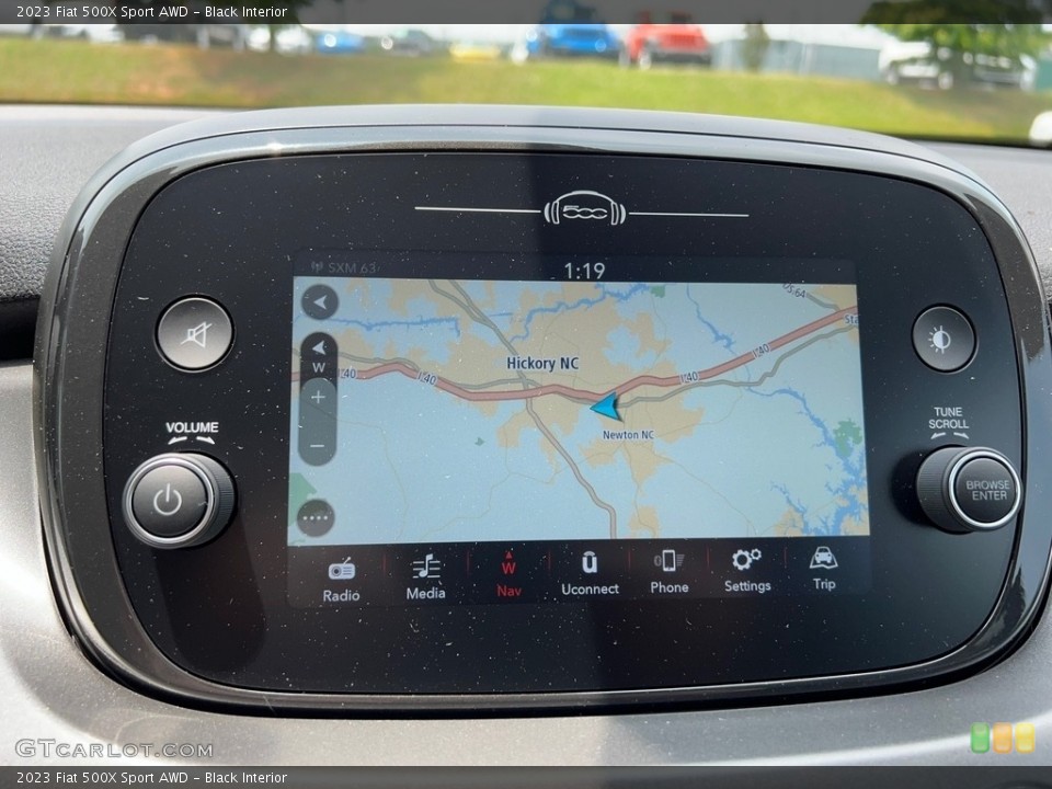 Black Interior Navigation for the 2023 Fiat 500X Sport AWD #146189319