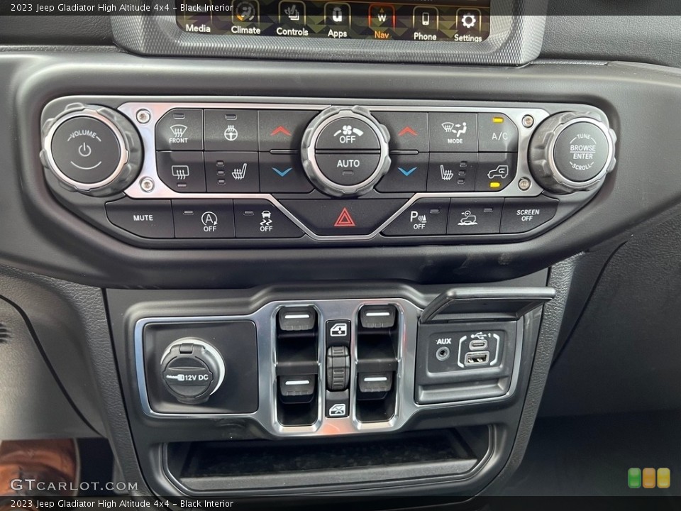 Black Interior Controls for the 2023 Jeep Gladiator High Altitude 4x4 #146190213