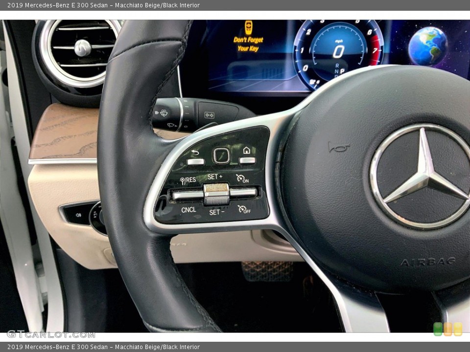 Macchiato Beige/Black Interior Steering Wheel for the 2019 Mercedes-Benz E 300 Sedan #146190621