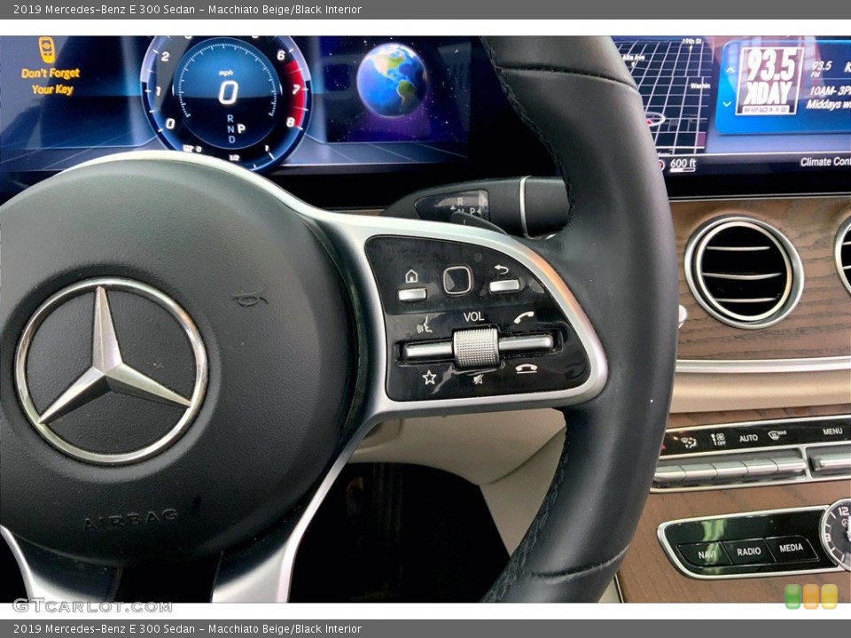 Macchiato Beige/Black Interior Steering Wheel for the 2019 Mercedes-Benz E 300 Sedan #146190645