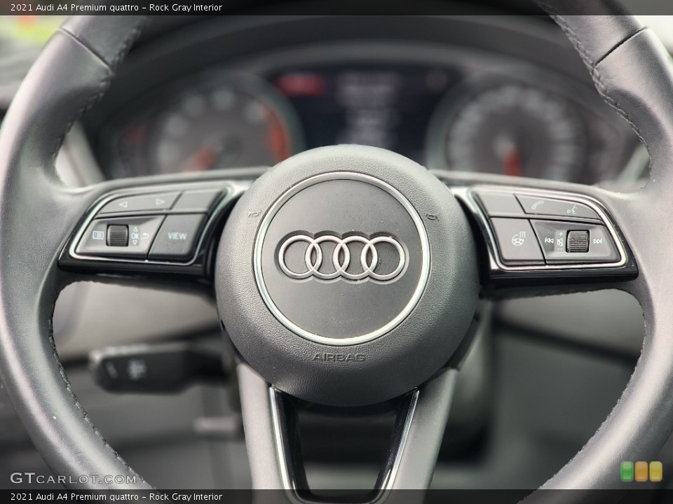 Rock Gray Interior Steering Wheel for the 2021 Audi A4 Premium quattro #146195292