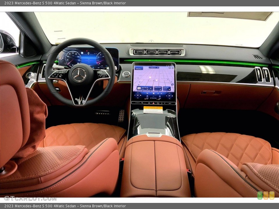 Sienna Brown/Black Interior Dashboard for the 2023 Mercedes-Benz S 500 4Matic Sedan #146197560