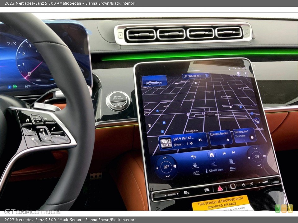 Sienna Brown/Black Interior Navigation for the 2023 Mercedes-Benz S 500 4Matic Sedan #146197587