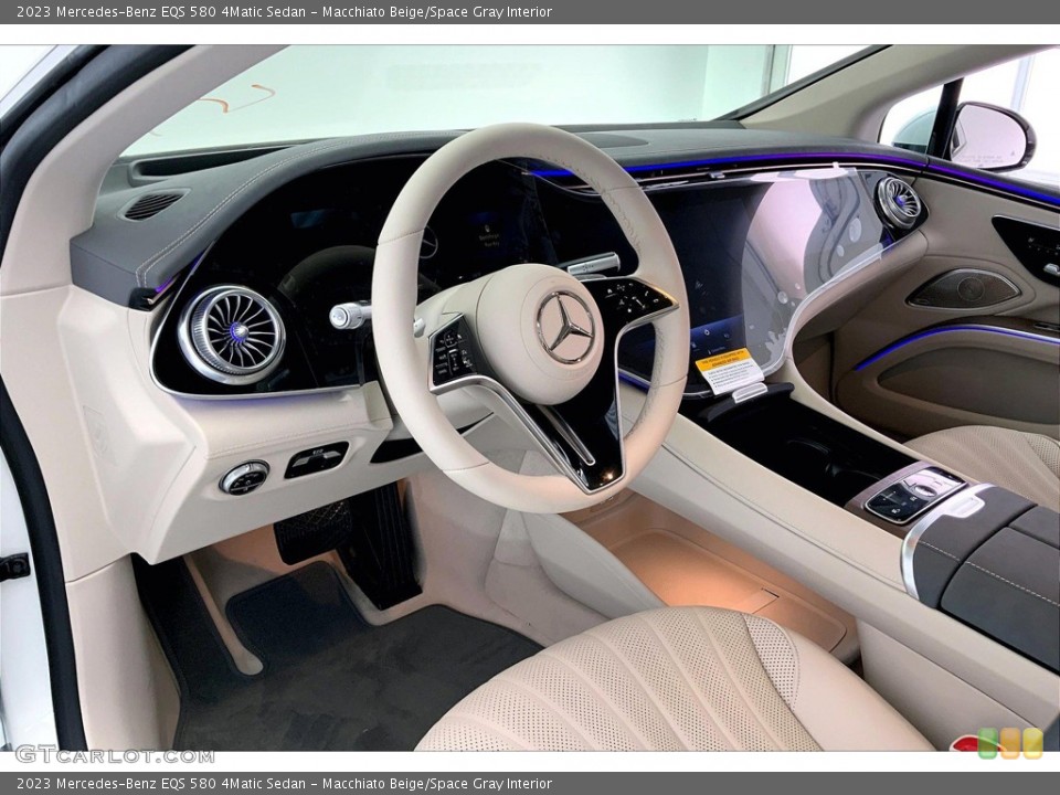 Macchiato Beige/Space Gray Interior Front Seat for the 2023 Mercedes-Benz EQS 580 4Matic Sedan #146199493