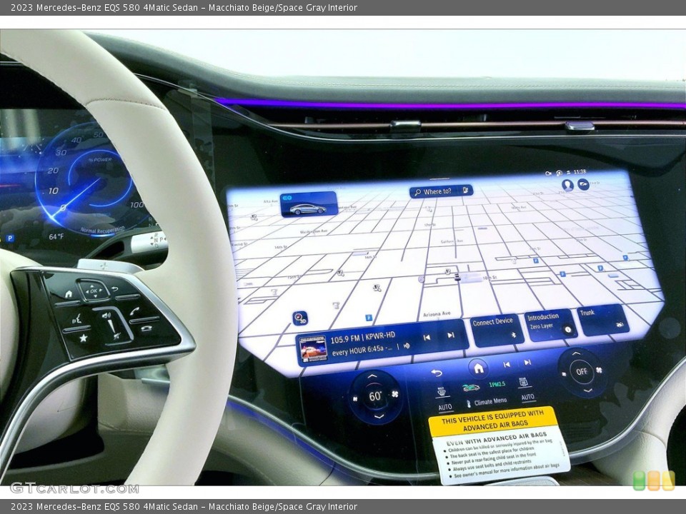 Macchiato Beige/Space Gray Interior Navigation for the 2023 Mercedes-Benz EQS 580 4Matic Sedan #146199571
