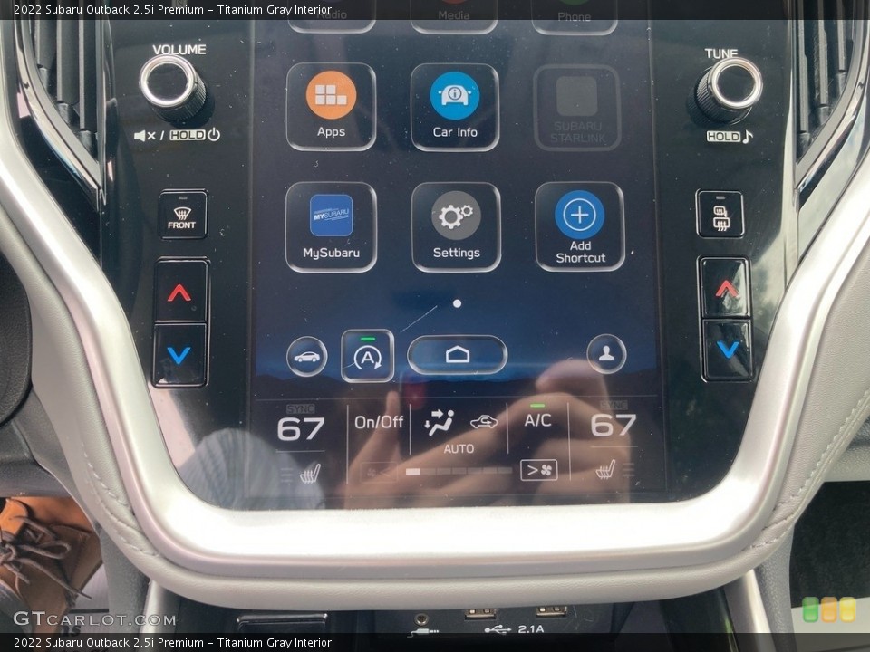 Titanium Gray Interior Controls for the 2022 Subaru Outback 2.5i Premium #146199834