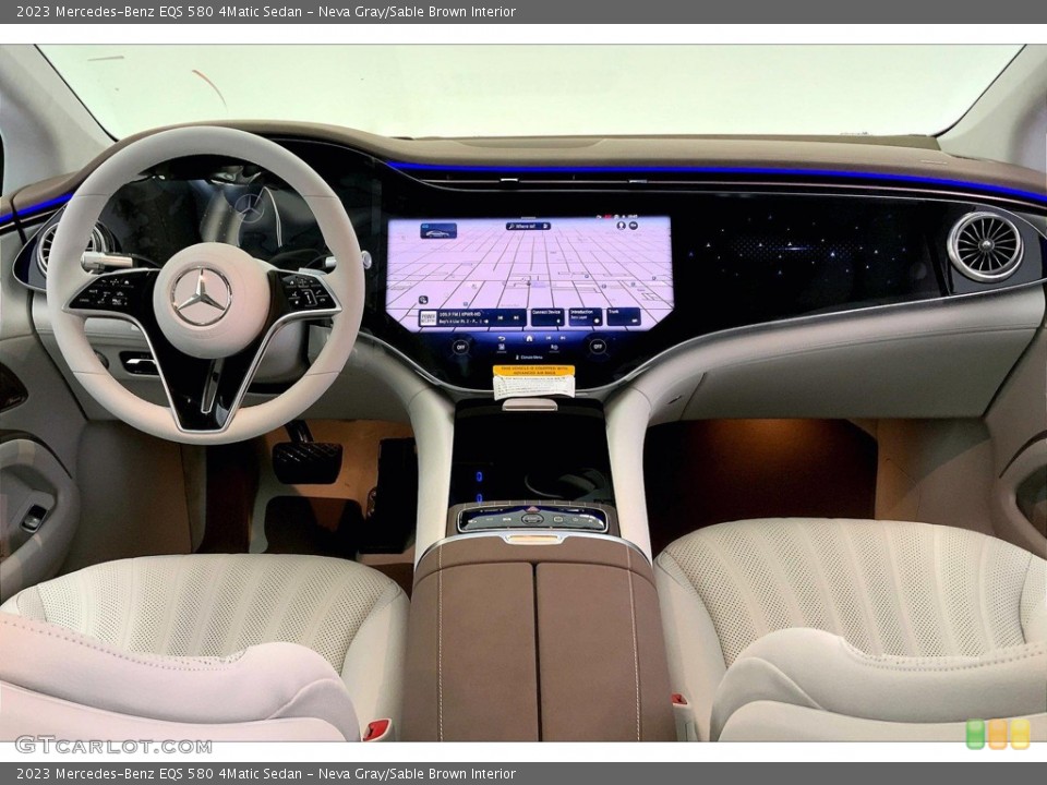 Neva Gray/Sable Brown Interior Dashboard for the 2023 Mercedes-Benz EQS 580 4Matic Sedan #146199858