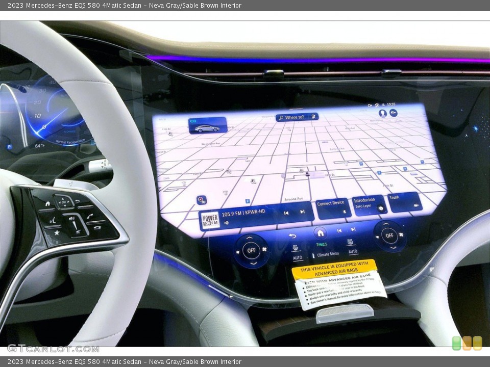 Neva Gray/Sable Brown Interior Navigation for the 2023 Mercedes-Benz EQS 580 4Matic Sedan #146199882