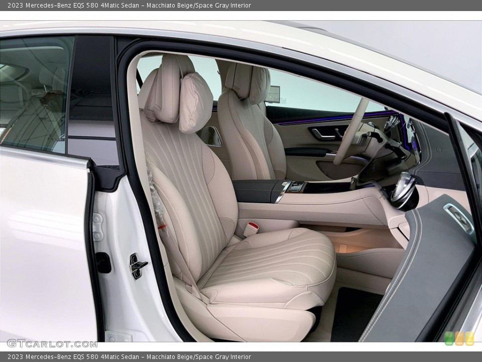 Macchiato Beige/Space Gray Interior Front Seat for the 2023 Mercedes-Benz EQS 580 4Matic Sedan #146200161