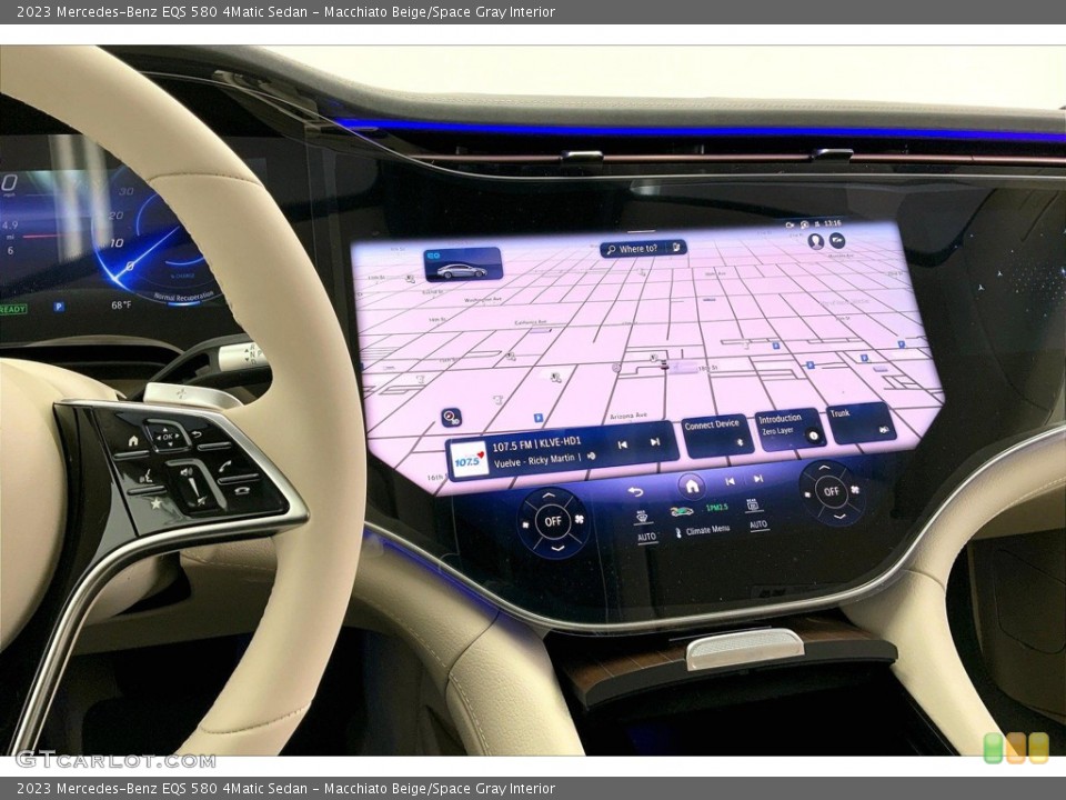 Macchiato Beige/Space Gray Interior Navigation for the 2023 Mercedes-Benz EQS 580 4Matic Sedan #146200209