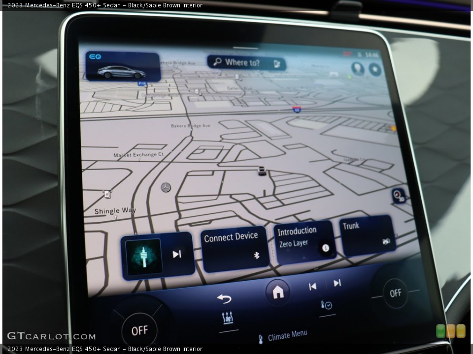 Black/Sable Brown Interior Navigation for the 2023 Mercedes-Benz EQS 450+ Sedan #146201439