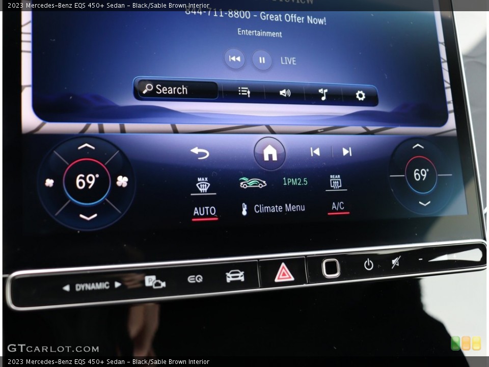 Black/Sable Brown Interior Controls for the 2023 Mercedes-Benz EQS 450+ Sedan #146201571