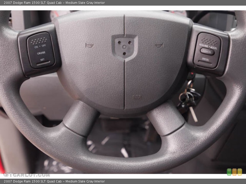 Medium Slate Gray Interior Steering Wheel for the 2007 Dodge Ram 1500 SLT Quad Cab #146201580