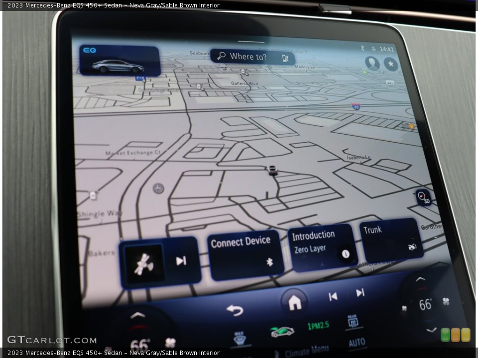 Neva Gray/Sable Brown Interior Navigation for the 2023 Mercedes-Benz EQS 450+ Sedan #146202589