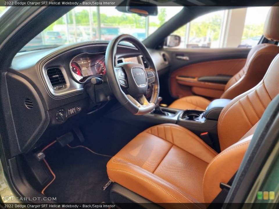 Black/Sepia Interior Photo for the 2022 Dodge Charger SRT Hellcat Widebody #146202657