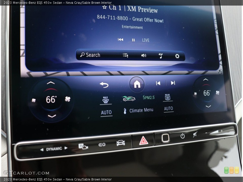 Neva Gray/Sable Brown Interior Controls for the 2023 Mercedes-Benz EQS 450+ Sedan #146202690