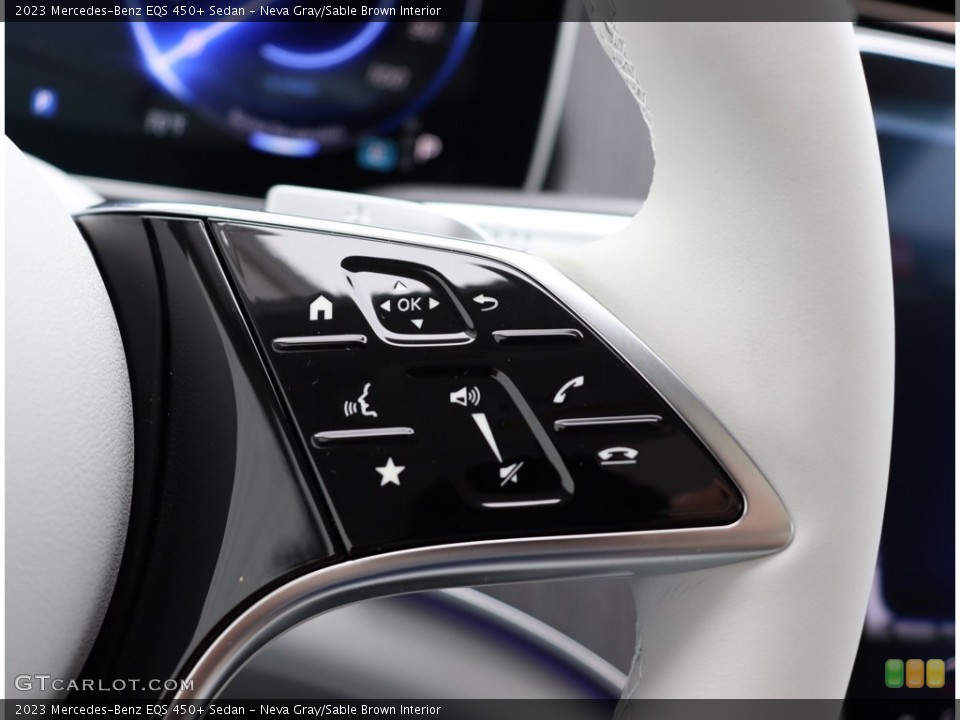 Neva Gray/Sable Brown Interior Steering Wheel for the 2023 Mercedes-Benz EQS 450+ Sedan #146202744