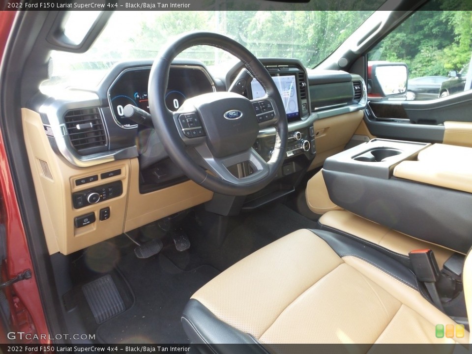 Black/Baja Tan Interior Photo for the 2022 Ford F150 Lariat SuperCrew 4x4 #146204845