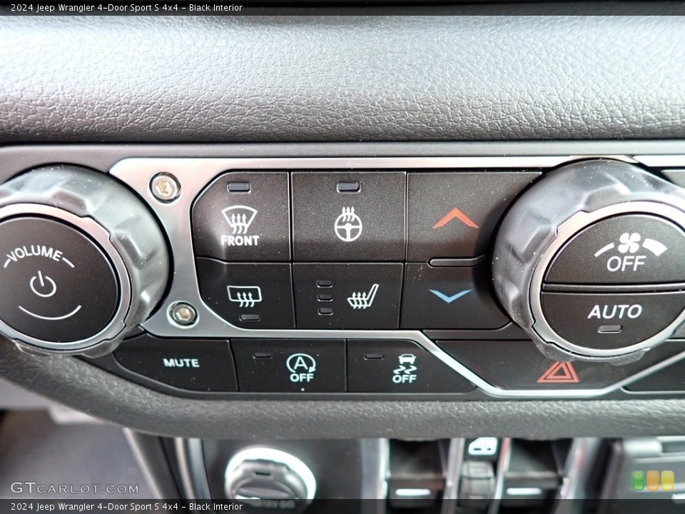 Black Interior Controls for the 2024 Jeep Wrangler 4-Door Sport S 4x4 #146208483
