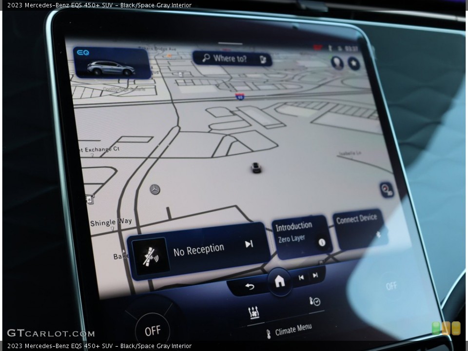 Black/Space Gray Interior Navigation for the 2023 Mercedes-Benz EQS 450+ SUV #146208978